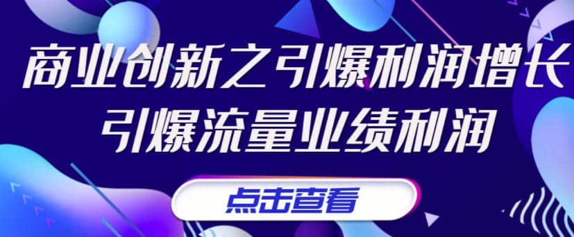 《商业创新之引爆利润增长》引爆流量业绩利润吉晟搞钱-网创项目资源站-副业项目-创业项目-搞钱项目吉晟搞钱