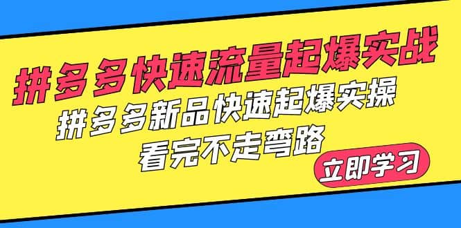 拼多多-快速流量起爆实战，拼多多新品快速起爆实操，看完不走弯路吉晟搞钱-网创项目资源站-副业项目-创业项目-搞钱项目吉晟搞钱