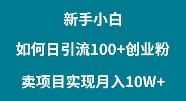 新手小白如何通过卖项目实现月入10W+吉晟搞钱-网创项目资源站-副业项目-创业项目-搞钱项目吉晟搞钱