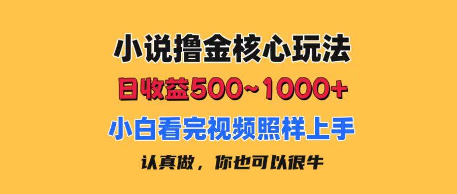 小说撸金核心玩法，日收益500-1000+，小白看完照样上手，0成本有手就行吉晟搞钱-网创项目资源站-副业项目-创业项目-搞钱项目吉晟搞钱