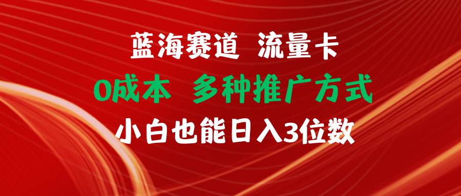 蓝海赛道 流量卡 0成本 小白也能日入三位数吉晟搞钱-网创项目资源站-副业项目-创业项目-搞钱项目吉晟搞钱