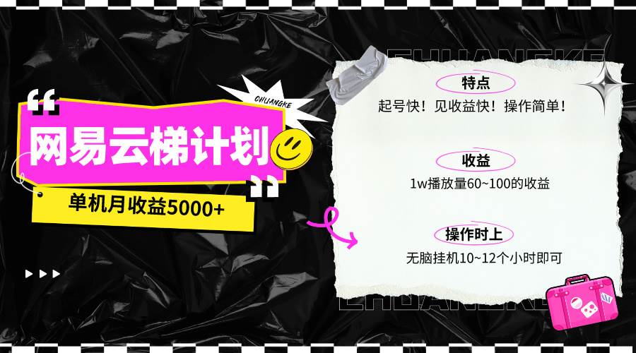 最新网易云梯计划网页版，单机月收益5000+！可放大操作吉晟搞钱-网创项目资源站-副业项目-创业项目-搞钱项目吉晟搞钱