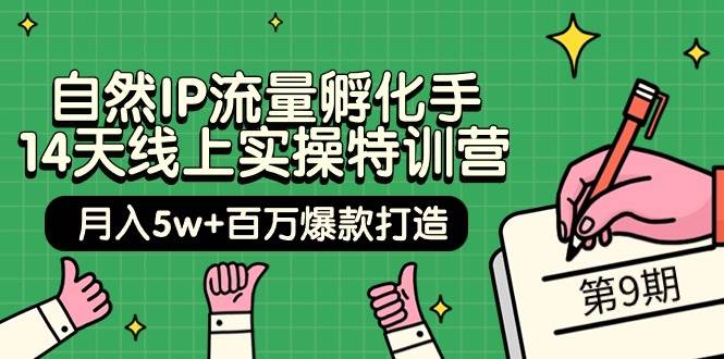 自然IP流量孵化手 14天线上实操特训营【第9期】月入5w+百万爆款打造 (74节)吉晟搞钱-网创项目资源站-副业项目-创业项目-搞钱项目吉晟搞钱