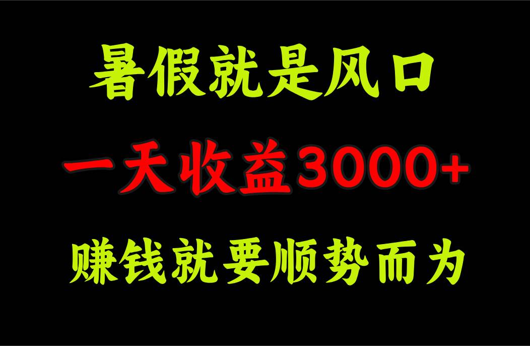 一天收益3000+ 赚钱就是顺势而为，暑假就是风口吉晟搞钱-网创项目资源站-副业项目-创业项目-搞钱项目吉晟搞钱
