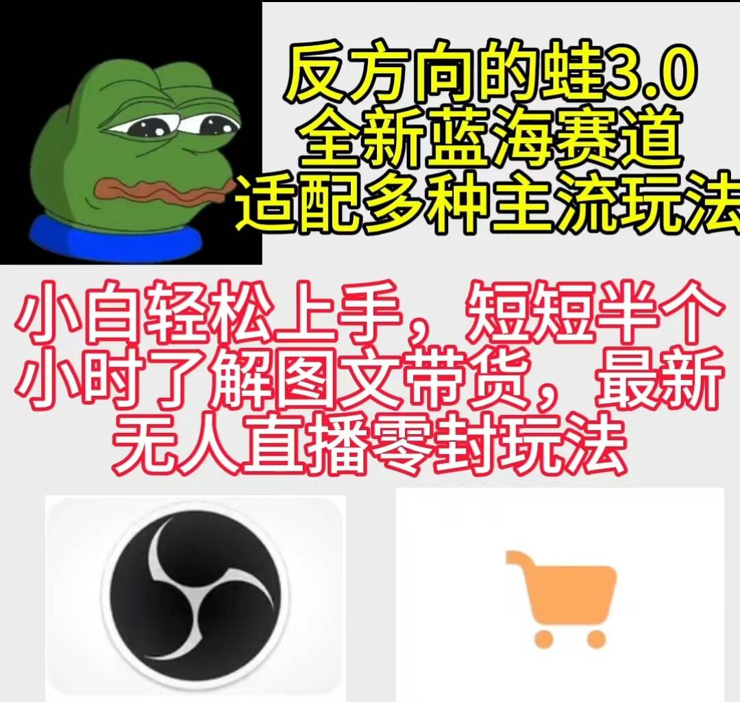 反方向的蛙3.0，图文最新玩法，变现多元化，新蓝海项目，小白轻松上手吉晟搞钱-网创项目资源站-副业项目-创业项目-搞钱项目吉晟搞钱