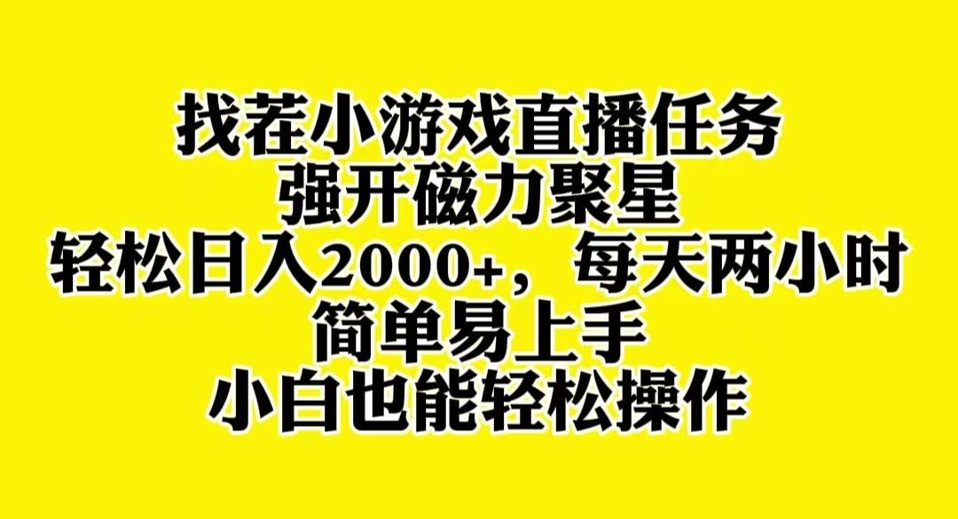 找茬小游戏直播，强开磁力聚星，轻松日入2000+，小白也能轻松上手吉晟搞钱-网创项目资源站-副业项目-创业项目-搞钱项目吉晟搞钱