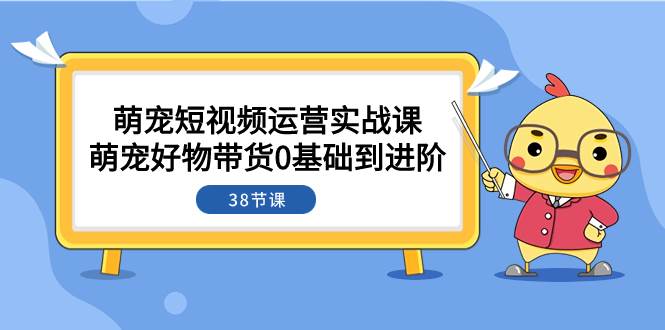 萌宠·短视频运营实战课：萌宠好物带货0基础到进阶（38节课）吉晟搞钱-网创项目资源站-副业项目-创业项目-搞钱项目吉晟搞钱