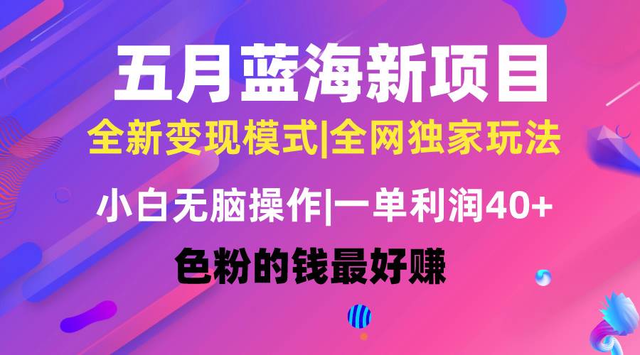 五月蓝海项目全新玩法，小白无脑操作，一天几分钟，矩阵操作，月入4万+吉晟搞钱-网创项目资源站-副业项目-创业项目-搞钱项目吉晟搞钱