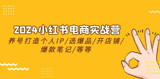 2024小红书电商实战营，养号打造IP/选爆品/开店铺/爆款笔记/等等（24节）吉晟搞钱-网创项目资源站-副业项目-创业项目-搞钱项目吉晟搞钱