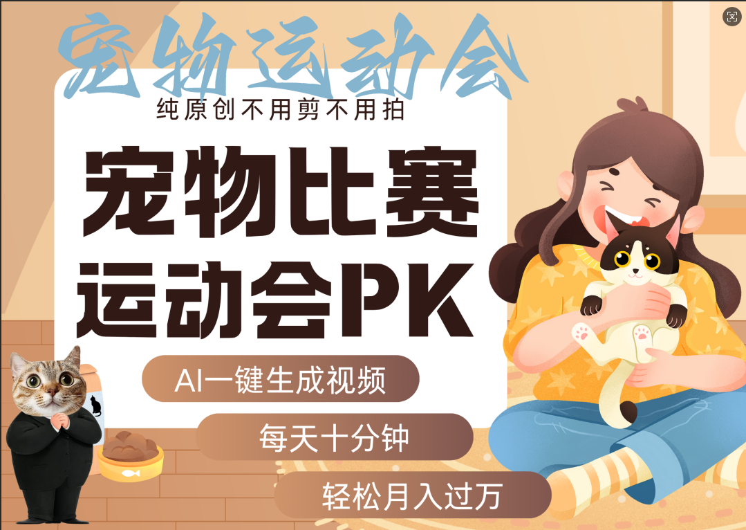 AI萌宠运动员跳水 射击  篮球  足球比赛   每天十分钟 附详细提示词文案库  代替做素材 卖提示词 卖虚拟资料  卖宠物产品 做宠物私人定制产品  带徒弟 带陪跑 卖课  创作者分成 月入5W+吉晟搞钱-网创项目资源站-副业项目-创业项目-搞钱项目吉晟搞钱