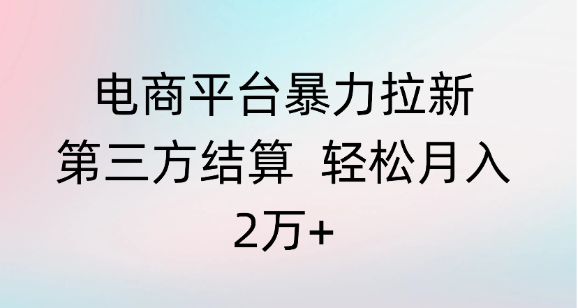 电商平台暴力拉新第三方结算 轻松月入2万+吉晟搞钱-网创项目资源站-副业项目-创业项目-搞钱项目吉晟搞钱